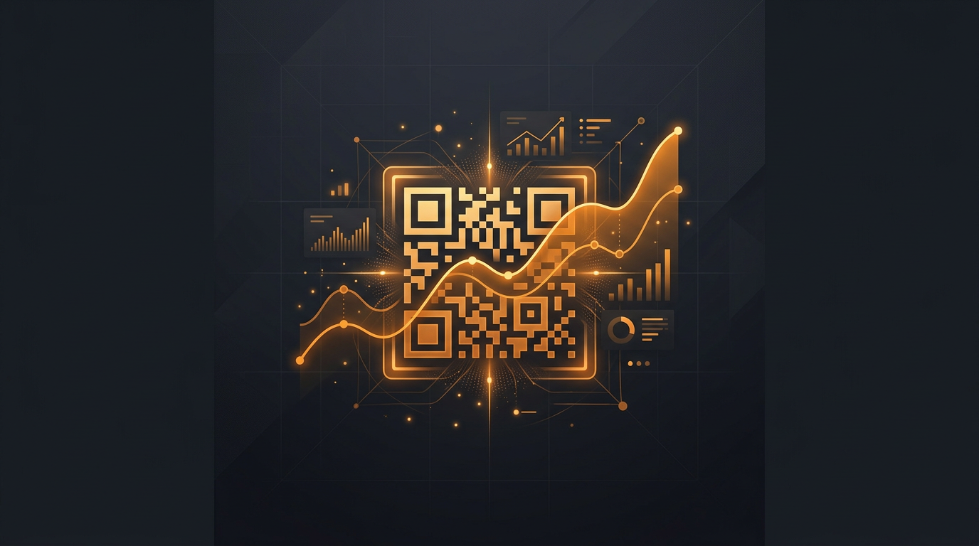 Illustration representing QR codes, scan analytics, and campaign insights